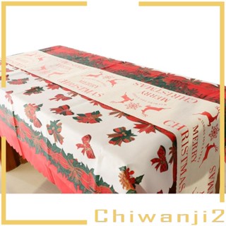 [Chiwanji2] ผ้าคลุมโต๊ะ ลายคริสต์มาส กวางเรนเดียร์ สําหรับตกแต่งบ้าน