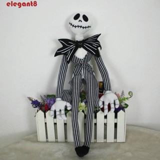 Elegant ตุ๊กตาโครงกระดูก แจ็คหัวเล็ก ตุ๊กตา Skellington ผ้ากํามะหยี่ขนนิ่ม ขนาด 50 ซม. ของขวัญสําหรับเด็ก