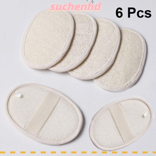 Suchenhd แผ่นใยบวบธรรมชาติ ทรงสี่เหลี่ยม ย่อยสลายได้ 6 ชิ้น