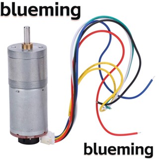 Blueming2 มอเตอร์เกียร์ DC6-24V สเตนเลส แรงบิดสูง พร้อมตัวเข้ารหัสความเร็ว 100MA สีเงิน สําหรับช่างไฟฟ้า