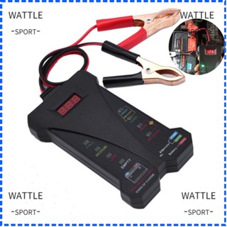 Wattle เครื่องทดสอบแบตเตอรี่รถยนต์ หน้าจอ LCD ดิจิทัล แบบพกพา สําหรับรถบรรทุก เรือ