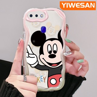 เคสโทรศัพท์มือถือ ซิลิโคนใส กันกระแทก ลายการ์ตูนมิกกี้เมาส์น่ารัก สีครีม สําหรับ OPPO R17 R15 Pro