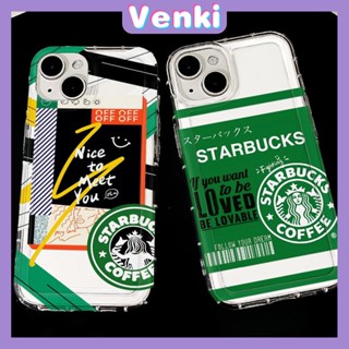 VENKI - เข้ากันได้สำหรับ เคสไอโฟน เคสไอโฟน11 เคส iphone 11TPU ถุงลมนิรภัยเคสโทรศัพท์กันกระแทกป้องกันกล้องตราสีเขียวภาษาอังกฤษเข้ากันได้กับ iPhone 15 14 13 PRO MAX iPhone 12 PRO MAX XR XS 7 8 PLUS