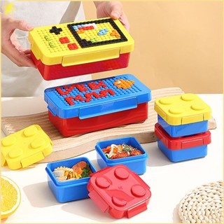 [LBE] Creative DIY Building Blocks Pixel กล่องอาหารกลางวันเด็ก Salsa ผลไม้กล่องเก็บ