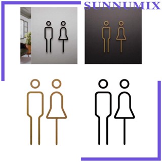 [Sunnimix] สติกเกอร์อะคริลิค ลายป้ายสัญลักษณ์ 3D สําหรับติดตกแต่งห้องน้ํา