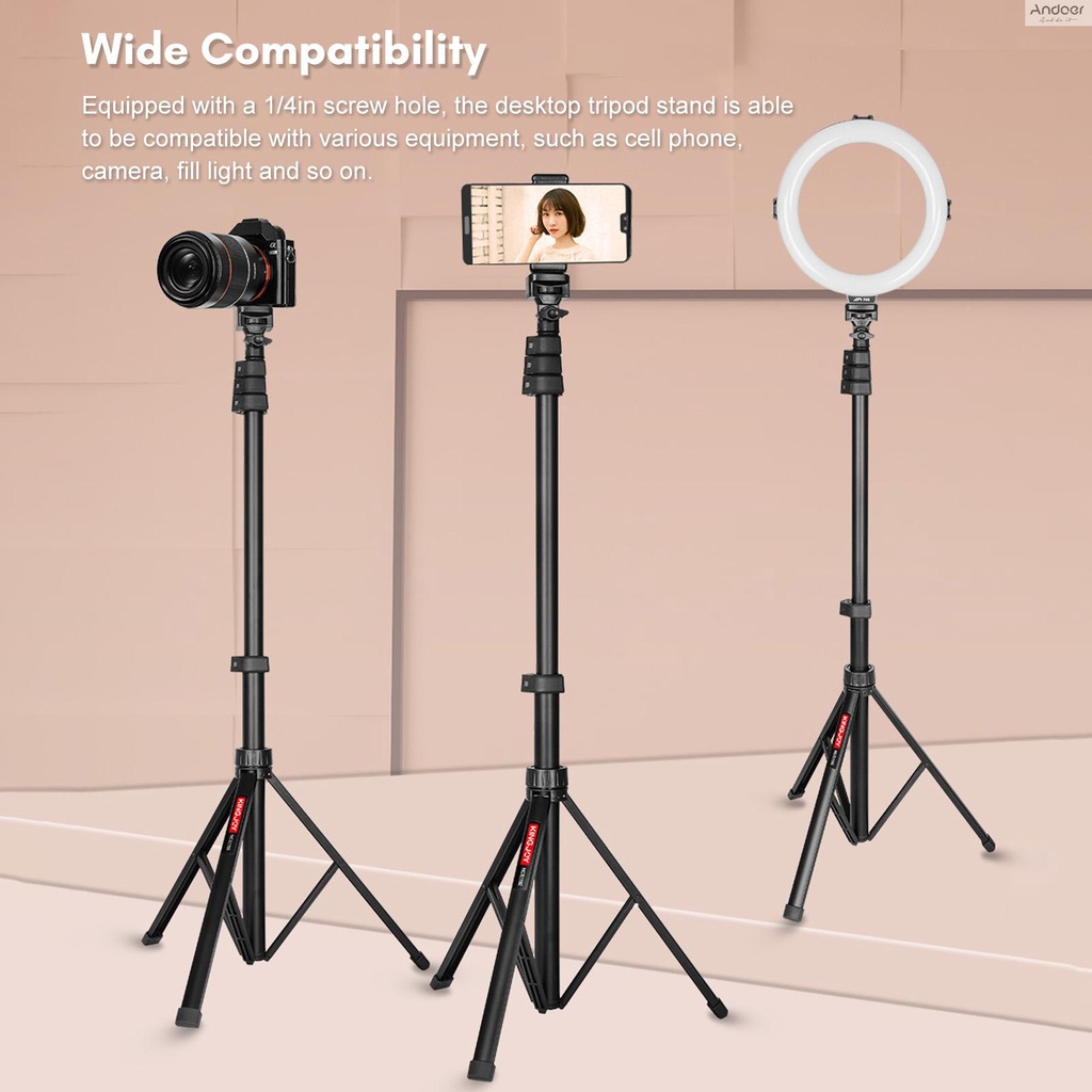 Mua-kingjoy MC1192 ขาตั้งกล้องสามขา ขนาดเล็ก รับน้ําหนักได้ 8 กก. 17.6 ปอนด์ ปรับความสูงได้ 5 ระดับ พร้อมสกรูเกลียว 1/4 นิ้ว อเนกประสงค์ สําหรับ Vl