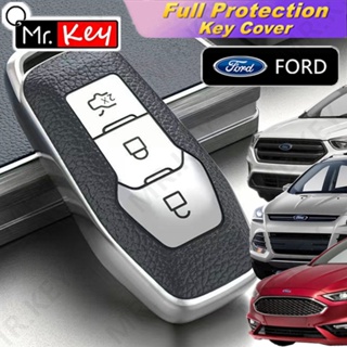 【Mr.Key】เคสกุญแจรีโมตรถยนต์หนัง Tpu สําหรับ Ford Focus 3 4 ST Mondeo 5 MK5 Mustang F-150 Explorer Edge Fiesta Kuga MK3 4