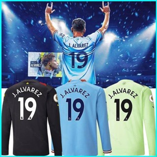 เสื้อกีฬาแขนยาว ลายทีมชาติฟุตบอล Manchester City EPL 22 23 ชุดเหย้า พลัสไซซ์