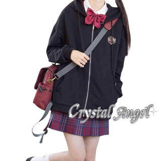 Crystal เสื้อผ้าผู้ญิง แขนยาว เสื้อฮู้ด คลุมหญิง สไตล์เกาหลี แฟชั่น WWY239033P 36Z230906