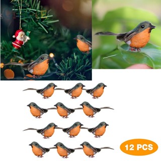 ⭐NEW ⭐Robin bird Parties Artificial Christmas Pendant Tree 12pcs Celebration