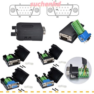 Suchenhd VGA ตัวเชื่อมต่อ 3+6 พร้อมขั้วต่อ VGA ตัวผู้ และตัวเมีย แบบสกรู สามแถว สําหรับหน้าจอคอมพิวเตอร์