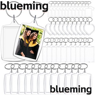 Blueming2 พวงกุญแจกรอบรูปอะคริลิคใส แต่งพู่ 5 ชิ้น DIY