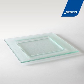 Jasco จานแก้ว สีเขียวอ่อน Square Glass Plate #SF01