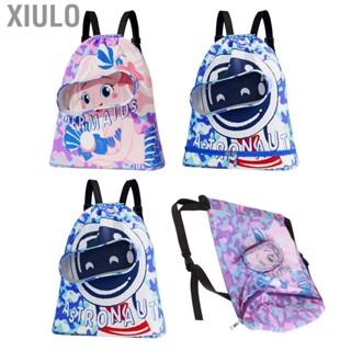 Xiulo Kids Swimming Backpack  Cute Pattern Oxford Cloth Large  Drawstring for Girls