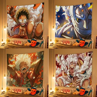 ผ้าพื้นหลัง ลายลูฟี่ One Piece ความเร็วห้าระดับ สําหรับตกแต่งห้องนอน หอพัก