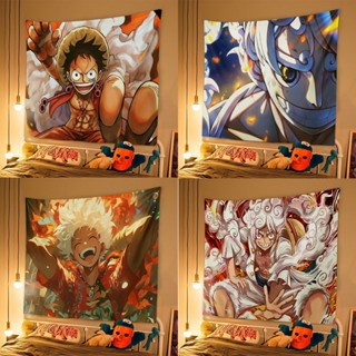 ผ้าพื้นหลัง ลายลูฟี่ One Piece ความเร็วห้าระดับ สําหรับตกแต่งห้องนอน หอพัก