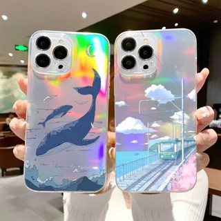 เคสโทรศัพท์มือถือแบบใส ลายปลาวาฬ ออโรร่า สําหรับ Redmi A2 A1 2022 4G 12C 10C 10 10A 9T 9C Note 12 5G 11 11s 10 10s