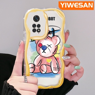 เคสโทรศัพท์มือถือแบบนิ่ม ใส กันกระแทก ลายการ์ตูนหมีน่ารัก สีชมพู สําหรับ Xiaomi MI Redmi Note 11 11s Poco M4 Pro 4G