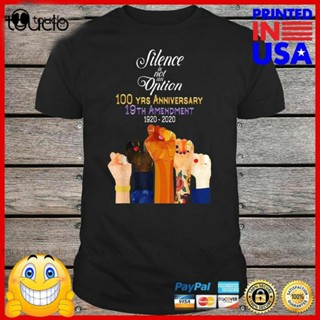 เสื้อยืด ผ้าฝ้าย พิมพ์ลาย 19Th Amendment Xix Suffragette 100 Yrs Anniversary Feminist สีเทา แฟชั่นสําหรับผู้ชาย