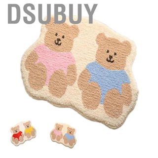 Dsubuy Bathroom Door Mat Cartoon Style Cute Bear  Cashmere Absorbent Non Slip Floor Mats for Living Room Coffee Table