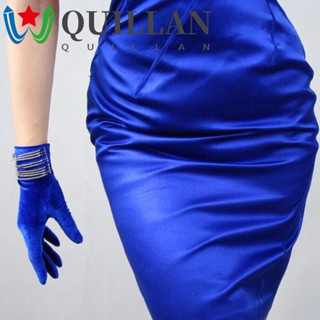 Quillan ถุงมือขับรถ ผ้ากํามะหยี่ สีทอง สําหรับผู้หญิง เหมาะกับฤดูใบไม้ร่วง กลางแจ้ง