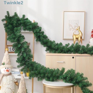 Twinkle พวงมาลัยใบสน 2.7 เมตร สําหรับแขวนตกแต่งงานแต่งงาน ปาร์ตี้คริสต์มาส