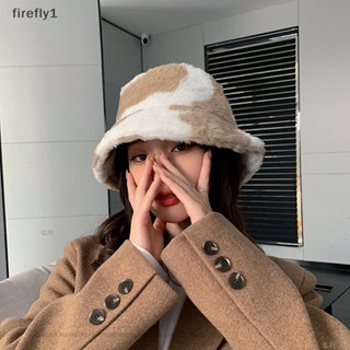 [Firefly] หมวกบักเก็ต ผ้ากํามะหยี่ขนนิ่ม พิมพ์ลายวัว ให้ความอบอุ่น เหมาะกับฤดูใบไม้ร่วง ฤดูหนาว สําหรับผู้หญิง [TH]