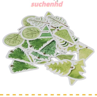 Suchenhd สติกเกอร์ PVC ลายต้นไม้ สีเขียว สําหรับตกแต่งสมุดภาพ DIY 225 ชิ้น