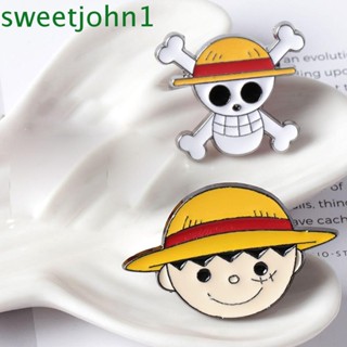 Sweetjohn เข็มกลัด รูปการ์ตูนอนิเมะลูฟี่ เรียบง่าย ของขวัญ สําหรับติดผ้าพันคอ กระเป๋าเป้สะพายหลัง