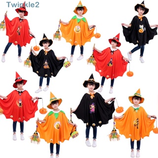 Twinkle ชุดคอสเพลย์ เสื้อคลุมฟักทอง หมวก ผ้าถัก สําหรับปาร์ตี้ฮาโลวีน