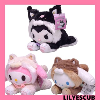 Lilyescub ตุ๊กตานุ่ม รูปการ์ตูน Cinnamoroll Kawaii Sleeping Mate Kuromi ของขวัญวาเลนไทน์ สําหรับตกแต่งห้อง