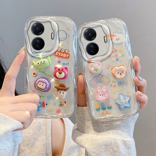 เคสโทรศัพท์มือถือ tpu นิ่ม แบบใส ลายก้อนเมฆ หมีน้อย พร้อมตุ๊กตา สําหรับ Vivo T1 T1 5G TY