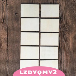 [Lzdyqmy2] แผ่นไม้เปล่า ทรงสี่เหลี่ยมผืนผ้า สําหรับทําการ์ด สมุดภาพ DIY 10 ชิ้น