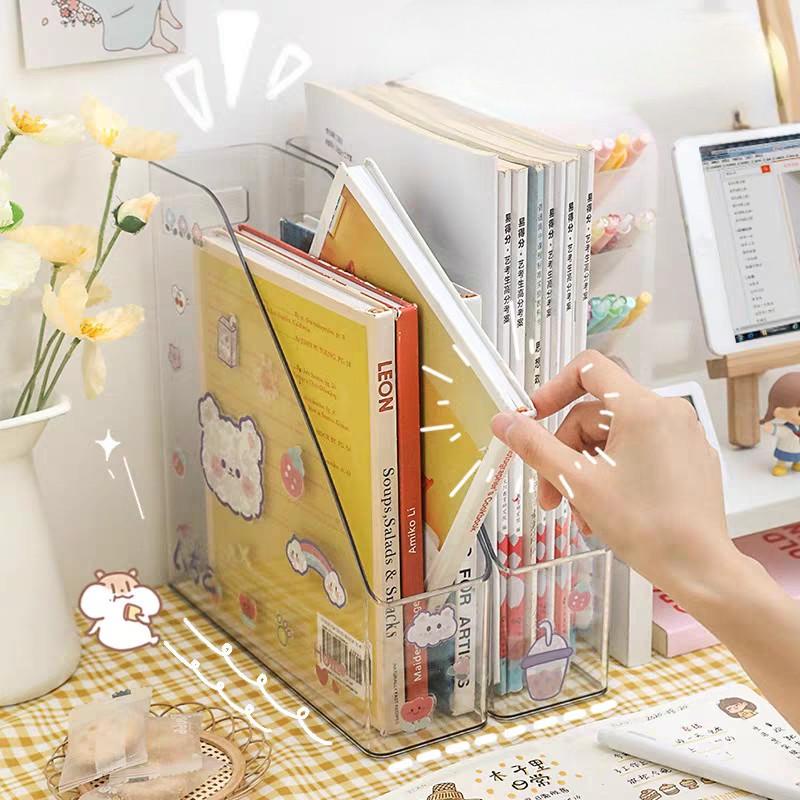 🥝 แถมสติ๊กเกอร์🥝 กล่องหนังสือ กล่องเอกสารอะคริลิคใส อุปกรณ์จัดเก็บเอกสาร ใส่A4ได้