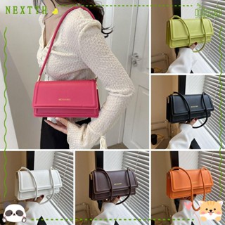 Nextth กระเป๋าสะพายไหล่ หนัง PU สีพื้น สไตล์คลาสสิก สําหรับผู้หญิง