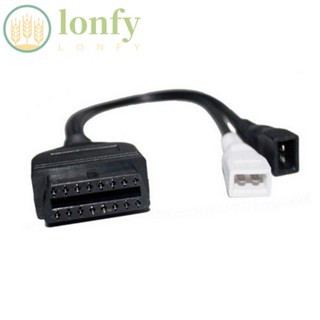 Lonfy อะแดปเตอร์เชื่อมต่อสายถ่ายโอนรถยนต์ ABS แบบพกพา ทนทาน OBD 2*2P 16pin สําหรับ Audi