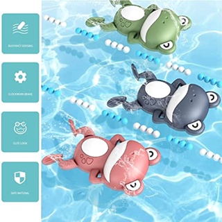 【Free Goods Store】Swimming Bath Toys Baby Bath Toy Children Baby Bath Cute Frogs Turtle Clockwork Bath Toy for Kids Water Playing Toys Gifts