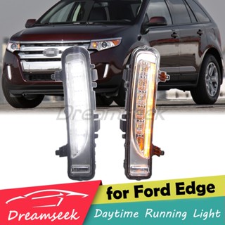 ฝาครอบไฟตัดหมอก LED DRL สีเหลือง สําหรับ Ford Edge Facelift Model 2011 2012 2013 2014