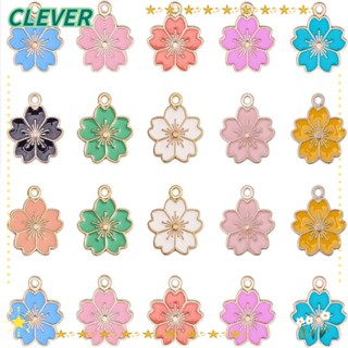 Clever จี้ดอกไม้ โลหะผสม และเคลือบ แฮนด์เมด สีแดง สีฟ้า สีดํา สีขาว สําหรับคนรัก