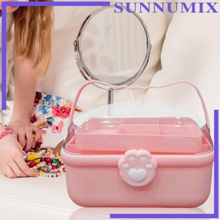 [Sunnimix] กล่องเก็บเครื่องประดับ กิ๊บติดผม พร้อมที่จับ สําหรับสร้อยข้อมือ เครื่องสําอาง กิ๊บติดผม