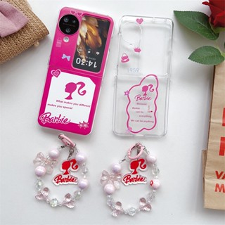 เคสโทรศัพท์มือถือแบบใส ฝาพับ กันกระแทก ลายบาร์บี้ สําหรับ OPPO Find N2 OPPO Find N3