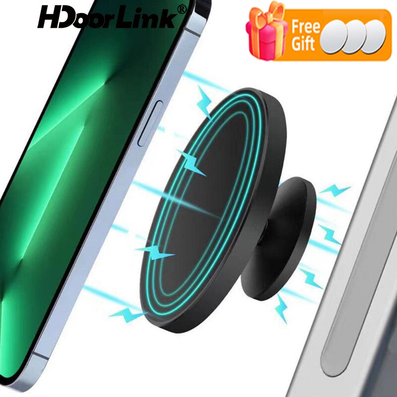 Hdoorlink แม่เหล็กสองด้าน แข็งแรง ที่วางโทรศัพท์ ขาตั้งแม่เหล็ก 720° อุปกรณ์เมาท์ขาตั้งโลหะ หมุนได้ สําหรับวางโทรศัพท์มือถือ ติดกับพื้นผิวรถยนต์ ยิม