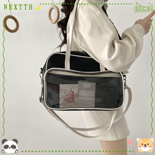 Nextth กระเป๋าสะพายไหล่ หนัง PU ใส PVC นิ่ม ทรงสี่เหลี่ยม กันน้ํา จุของได้เยอะ มีซิปใต้วงแขน สําหรับผู้หญิง