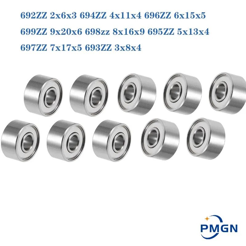 10pcs bearing 692zz 693zz 694zz 695zz 696zz 697zz 698zz 699zz 3x8x4 Miniature Electrical Motor Ball 