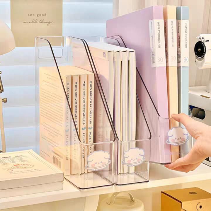 🥝 แถมสติ๊กเกอร์🥝 กล่องหนังสือ กล่องเอกสารอะคริลิคใส อุปกรณ์จัดเก็บเอกสาร ใส่A4ได้