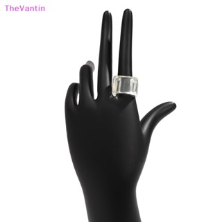 Thevantin ใหม่ แหวนอะคริลิค ทรงกลม แบบหนา สไตล์วินเทจ เรียบง่าย เครื่องประดับแฟชั่น สําหรับผู้หญิง