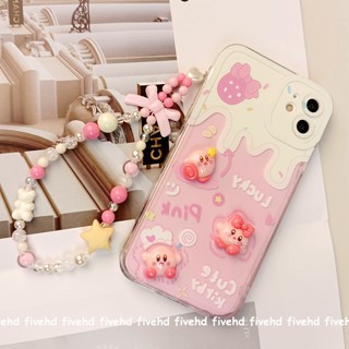 เคสโทรศัพท์มือถือ ซิลิโคนนิ่ม TPU กันกระแทก ลายการ์ตูน Kirby พร้อมสายคล้อง สําหรับ Huawei Y7A Y9s Nova 9 Y9 7 7i 7se 6se 5T 4e 3i Prime 2019 Honor 8x