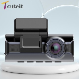 Tcuteit กล้องบันทึกวิดีโอ 4K+1080P 3 ช่องทาง เซนเซอร์อินฟราเรด มองเห็นกลางคืน สําหรับรถยนต์