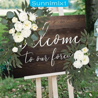 [Sunnimix1] ป้ายดอกไม้ประดิษฐ์ สําหรับตกแต่งงานแต่งงาน พิธีต้อนรับ 2 ชิ้น