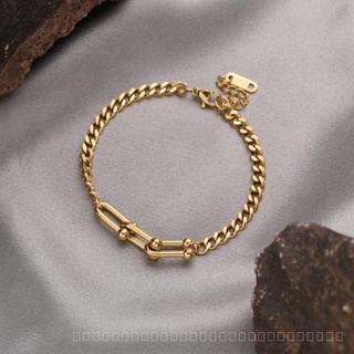 0906LSSP Bracelet Female Trendy Personalized Cold Style Japanese Ns Special-Interest Design Bracelet Female Hip Hop Cuban Link Chain Titanium Steel Hand Jewelry S5GF